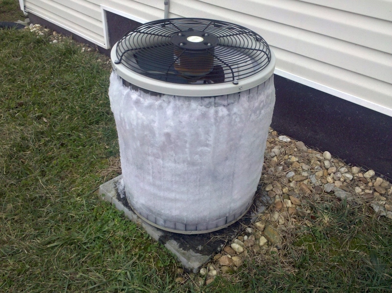 frozen air conditioning unit